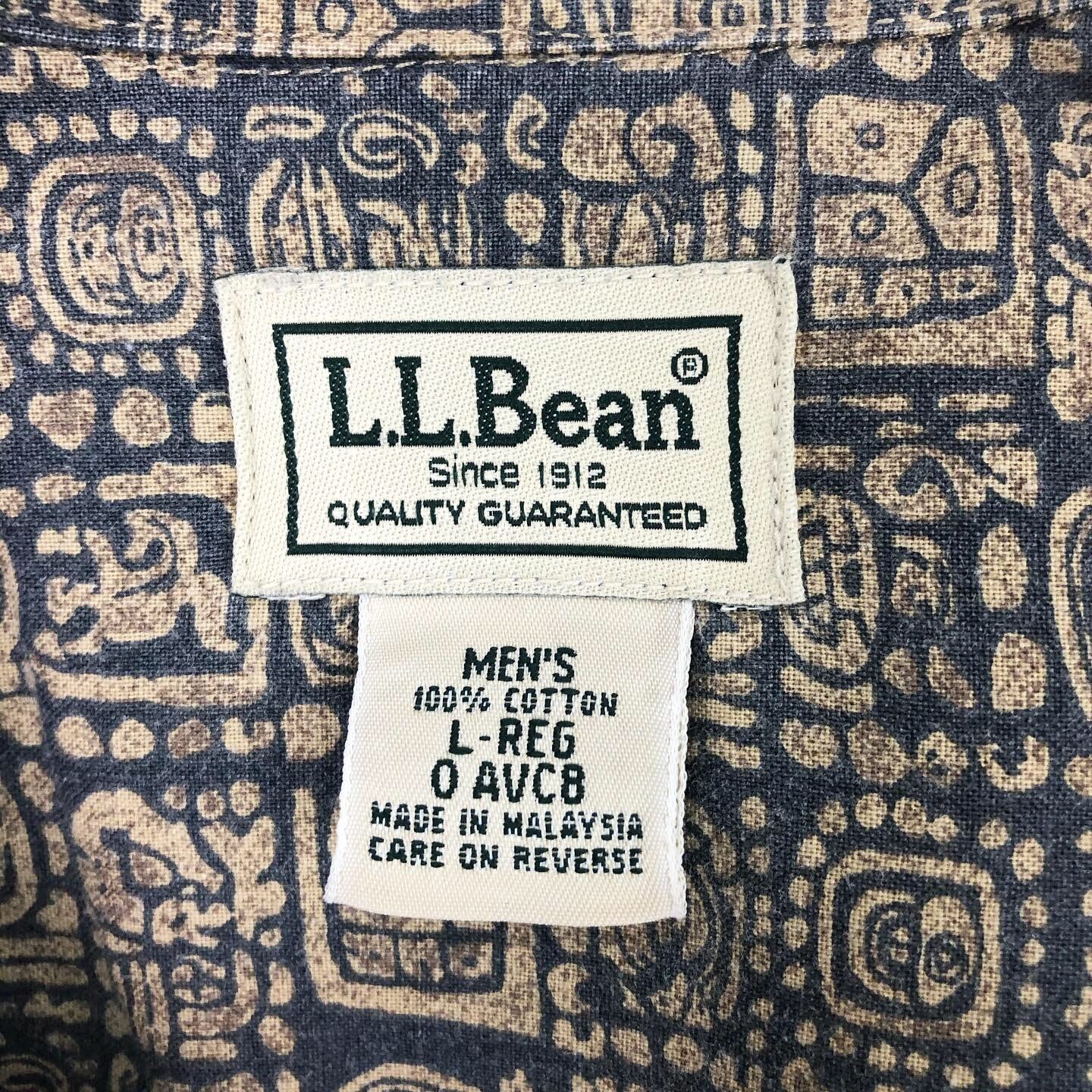 L.L.Bean Open color shirt オープンカラーシャツ 総柄 | 古着屋 COZY
