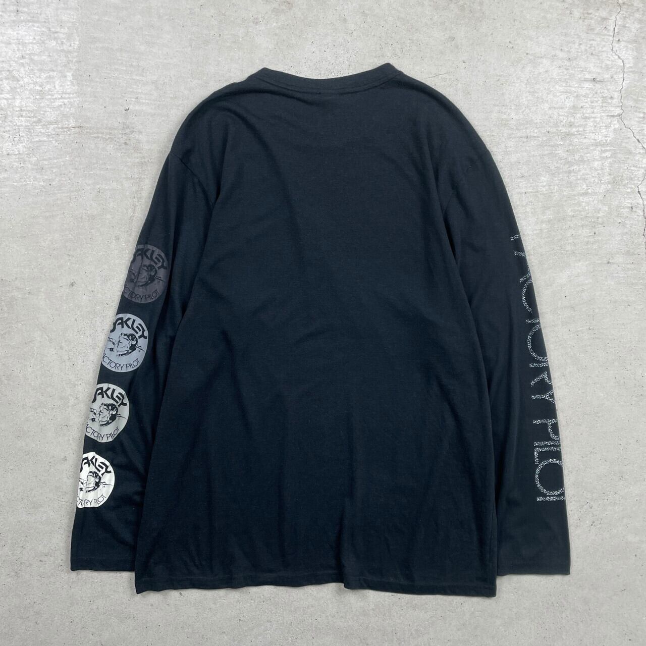 00年代 OAKLEY FACTORY PILOT オークリー ロングTシャツ ロンT 袖プリ 