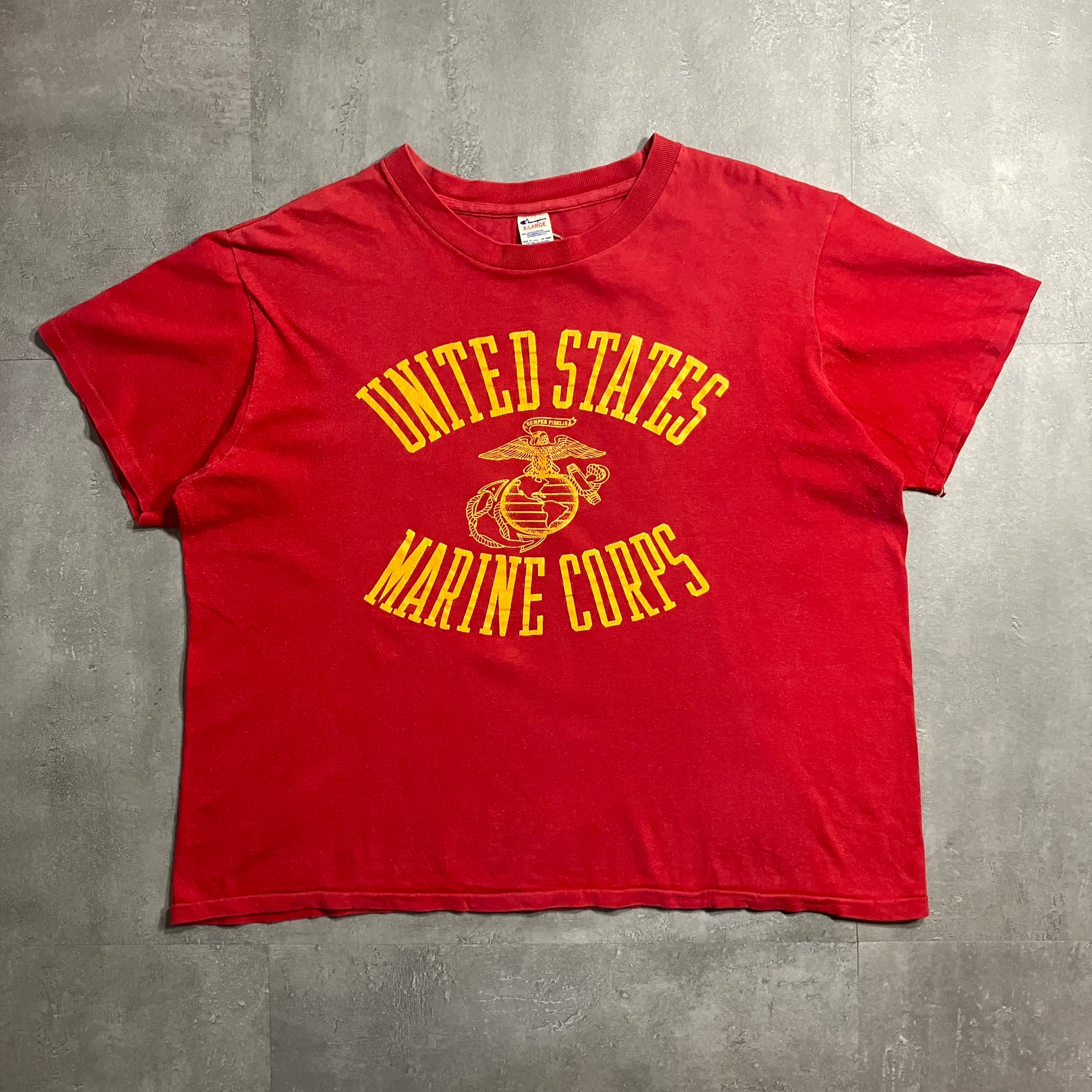 《XL size》champion チャンピオン 80s トリコタグ USMC ミリタリー プリントTシャツ No.3632