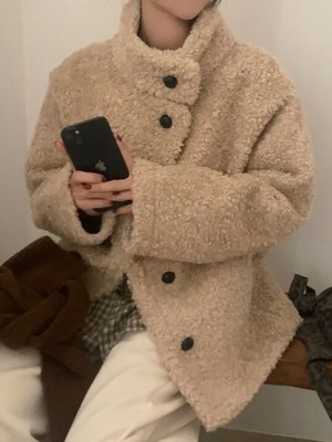 920294 スタンドカラーボアジャケット