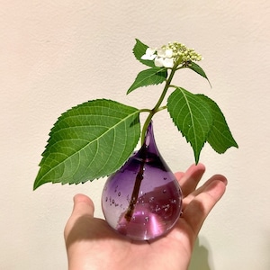 SHIZUKU Glass Vase Purple 雫花器 パープル S
