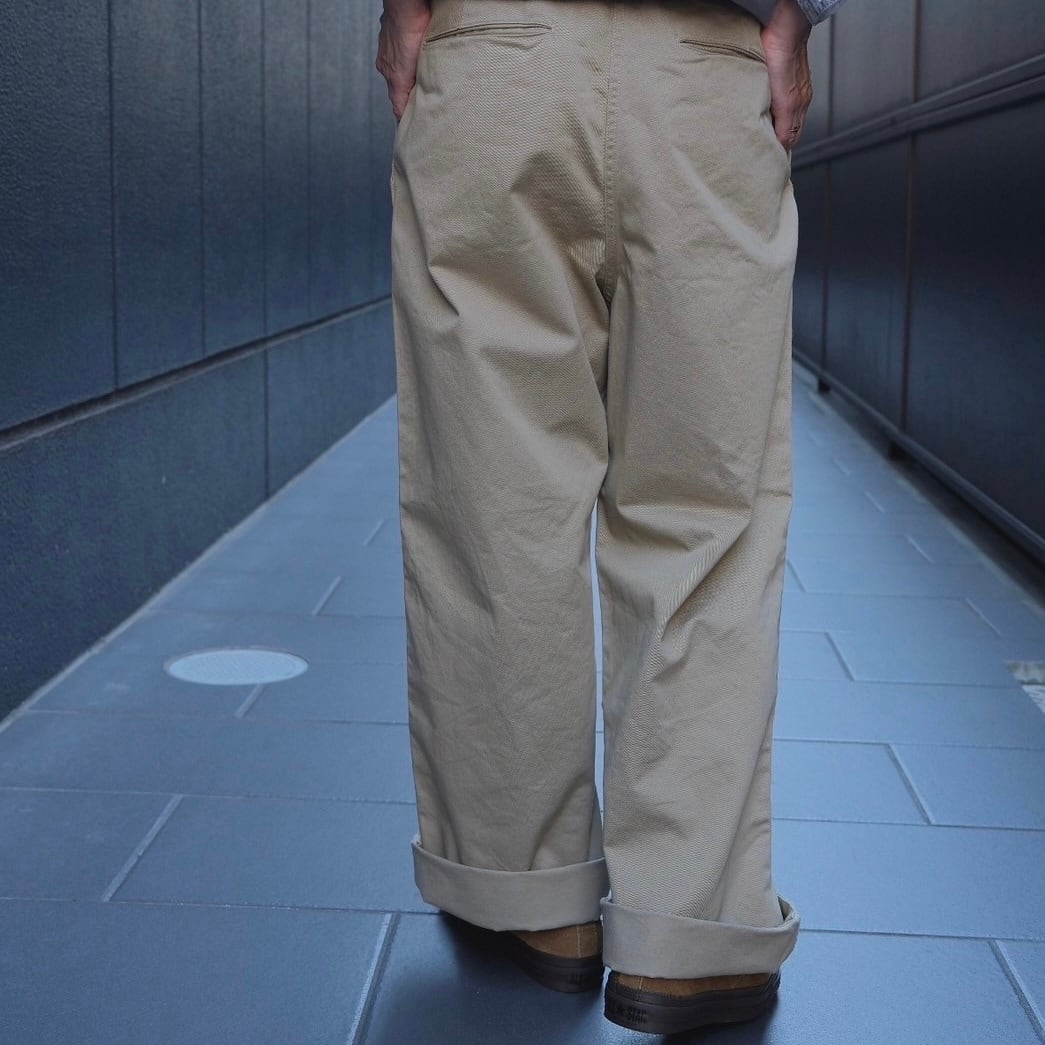 完売 sans limite ゴムパンツ チノ 生成　ホワイト　1 Sans limite(サンリミット) / 新型チノクロスストレートパンツ -beige