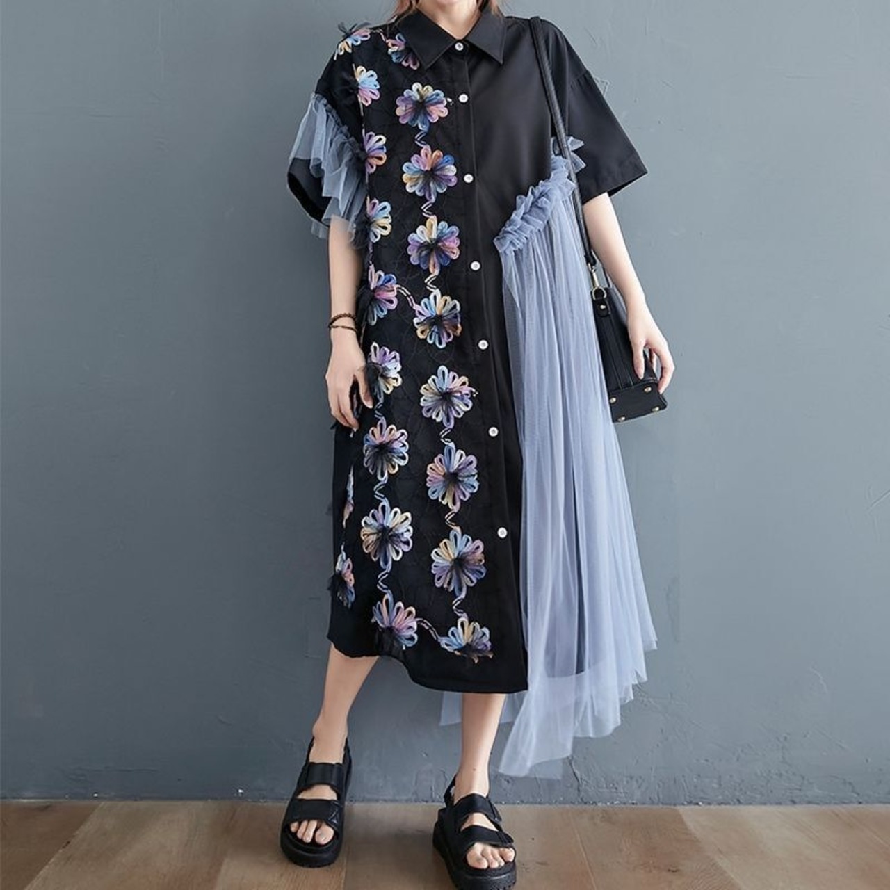 ミッドレングス メッシュ ドレス  30001