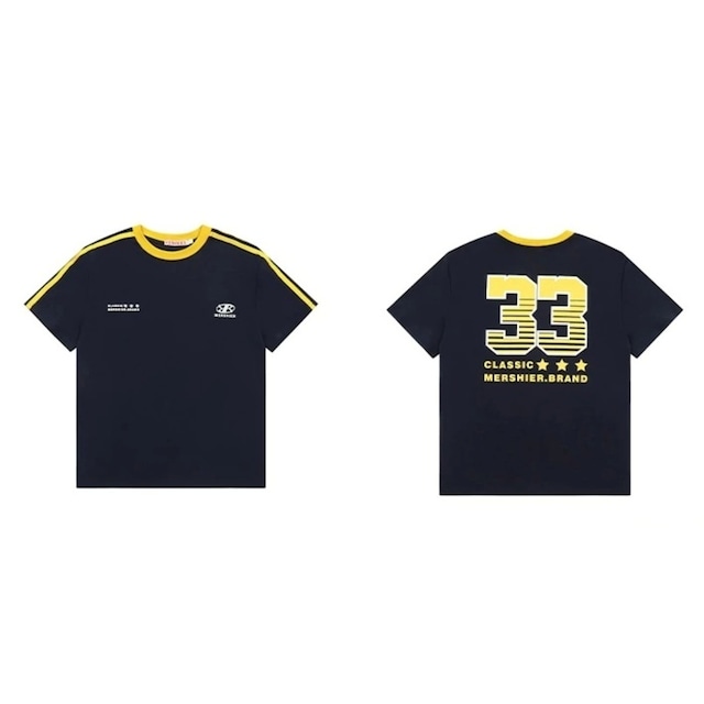 サイドラインナンバリングプリントTシャツ 2col R02295