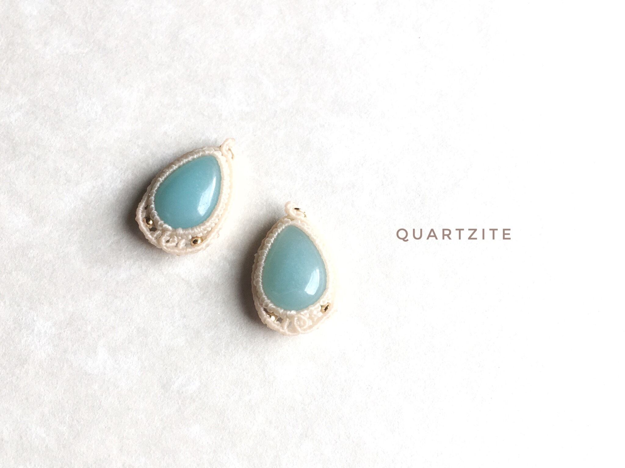 クォーツァイト macrame earrings