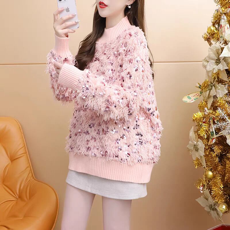 【tops】スパンコールニットセーター M25751