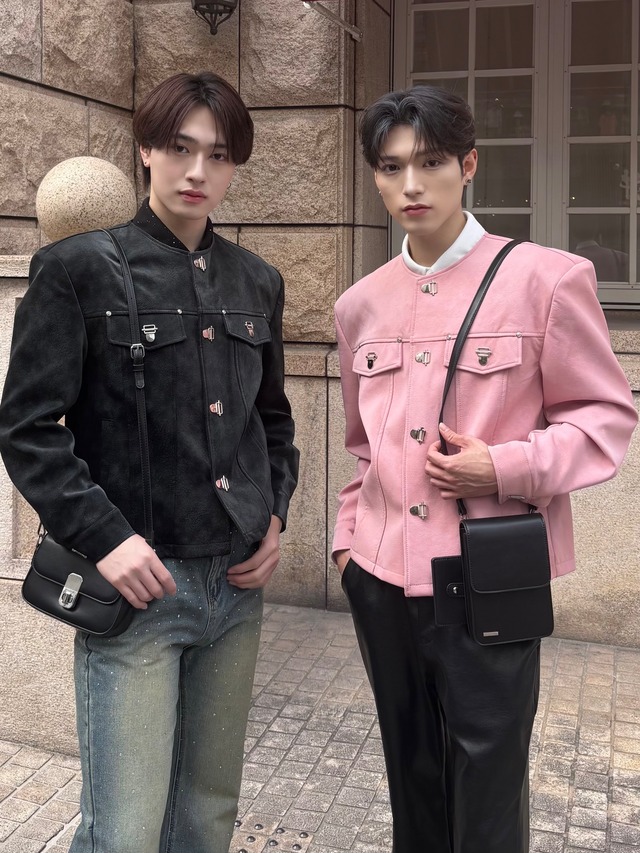 【ALUDE SELECT】luxe hook mat pu leather jacket（2color）