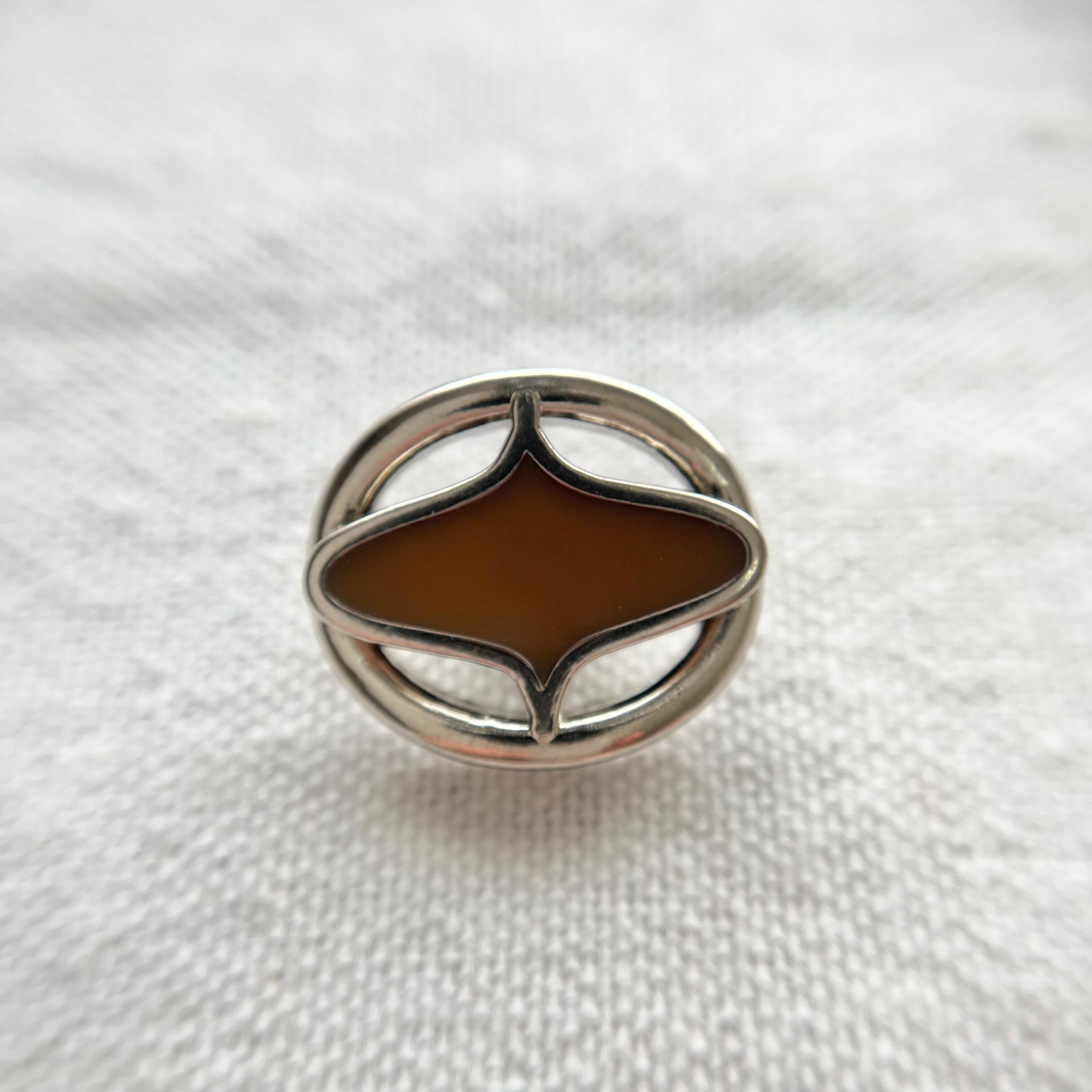 オーバル シルバー×エナメルブラウン 20㎜