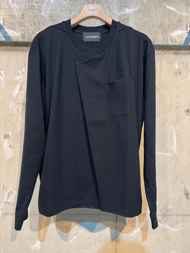 【中古】未使用品 ユウキハシモト YUKI HASHIMOTO LONG SLEEVE Y-NECK T-SHIRTS Tシャツ カットソー 長袖 L ブラック YUKI HASHIMOTO ユーキハシモト / LONG SLEEVE Y-NECK T-SHIRTS / 232