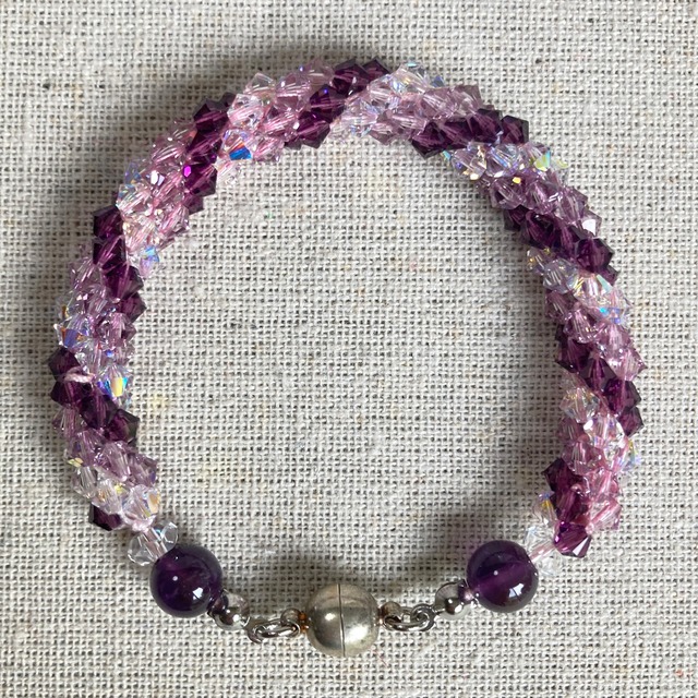 スワロのかぎ針編みブレスレット/パープル