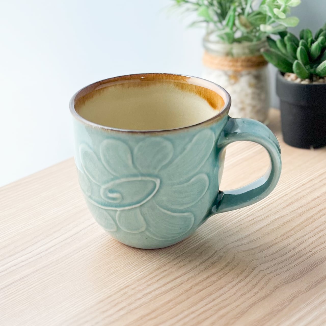 (1)【仲間陶房】やちむん/仲間功/綺麗なターコイズブルー【マグカップ:うふどうブルーいっちん】工房直送!