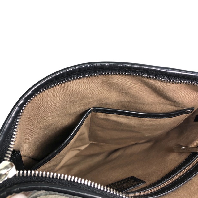 BURBERRY バーバリー メガチェック ショルダーバッグ ベージュ ブラック PVC エナメル vintage ヴィンテージ オールド xpjitp