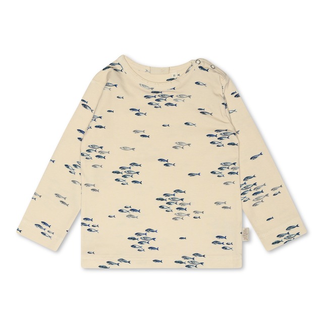 【即納】T-shirt L/S Printed-fish_petit piao