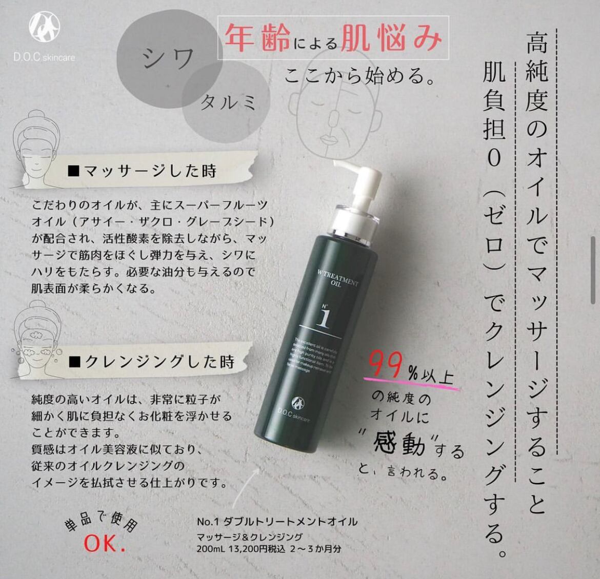 D.O.C skincare】 W TREATMENT OIL / ダブルトリートメントオイル | no19