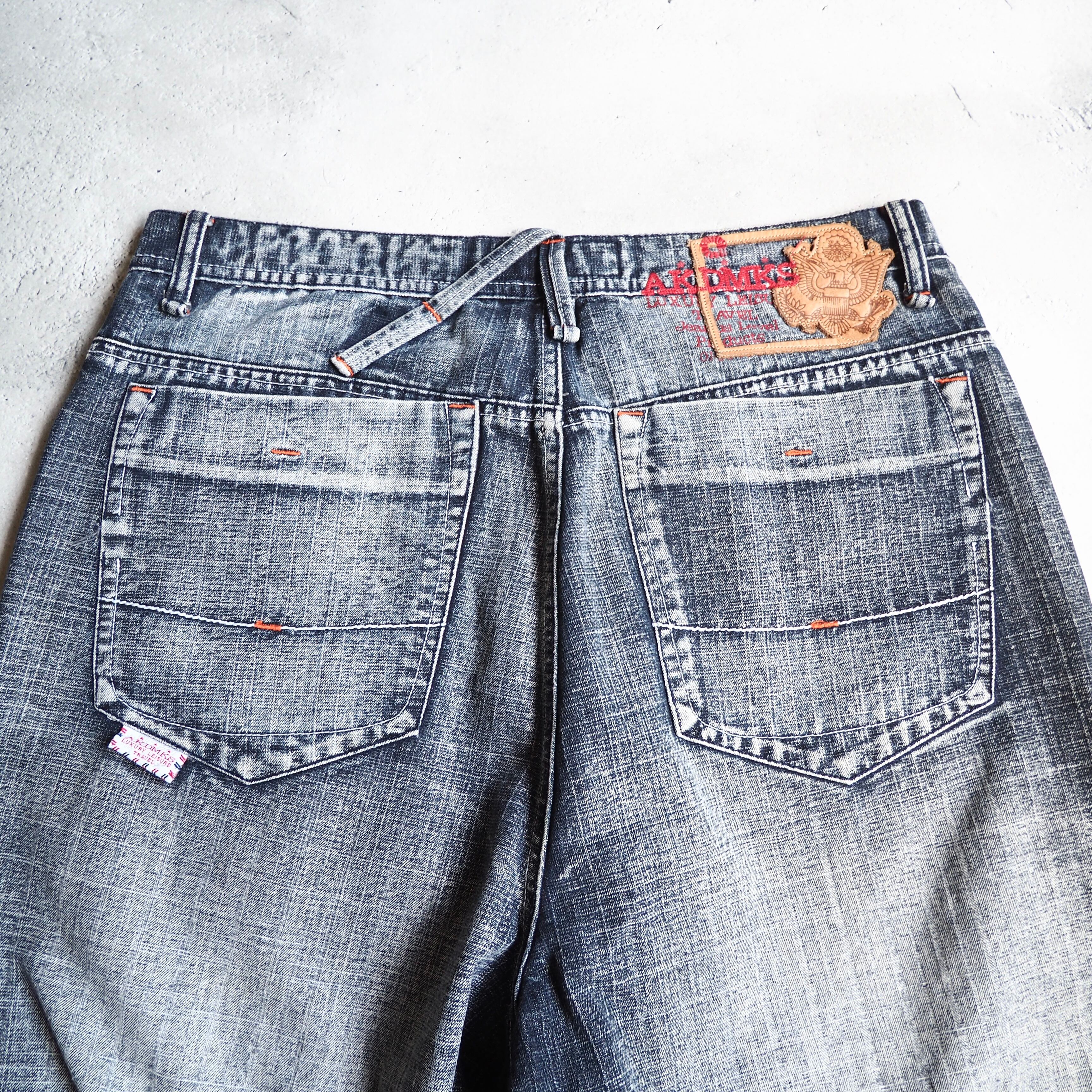 " Special - AKADEMIKS " Good Fade × Damage Vintage Baggy Denim shorts