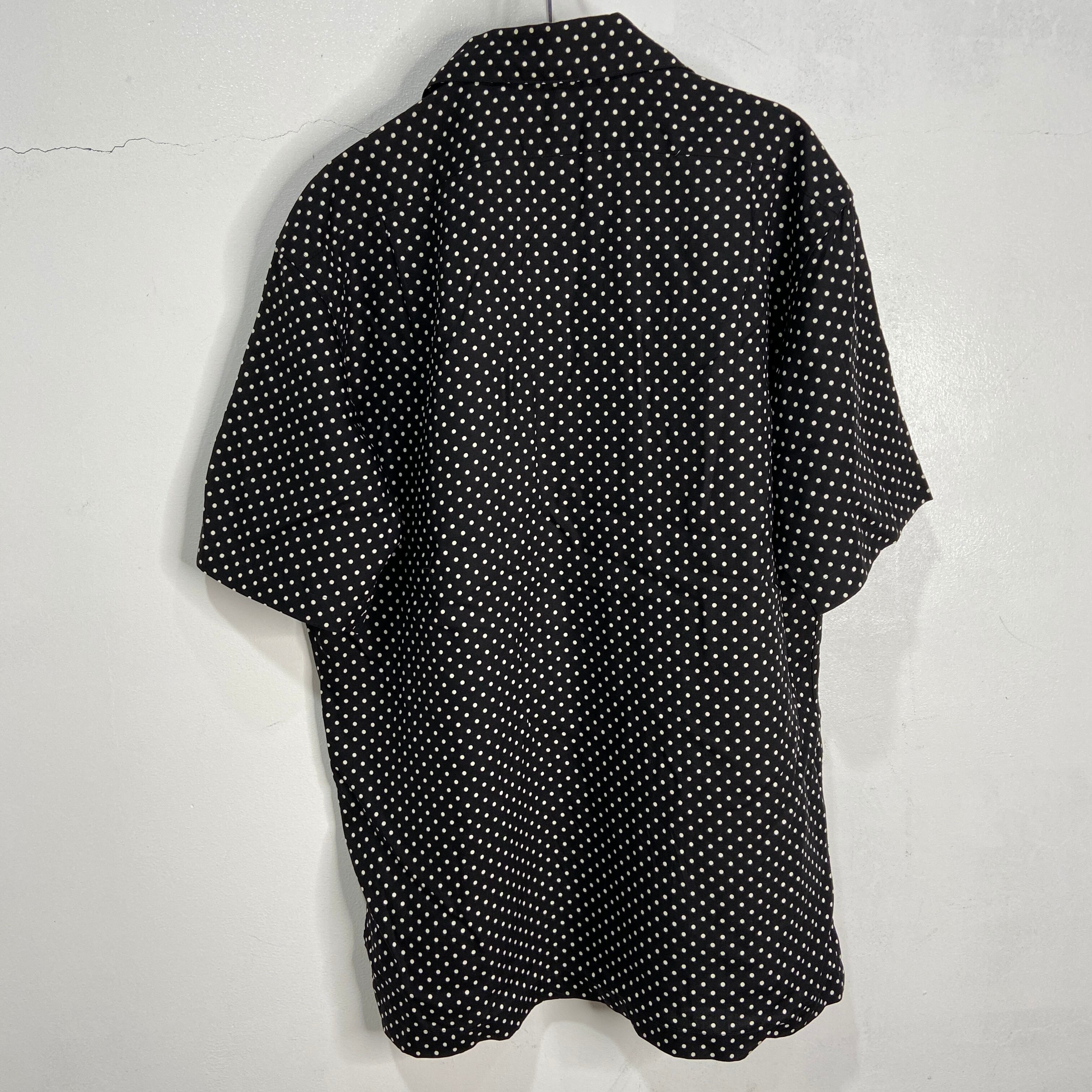 美品 Ralph lauren ドット柄オープンカラーシャツ 黒 開襟 レーヨン 