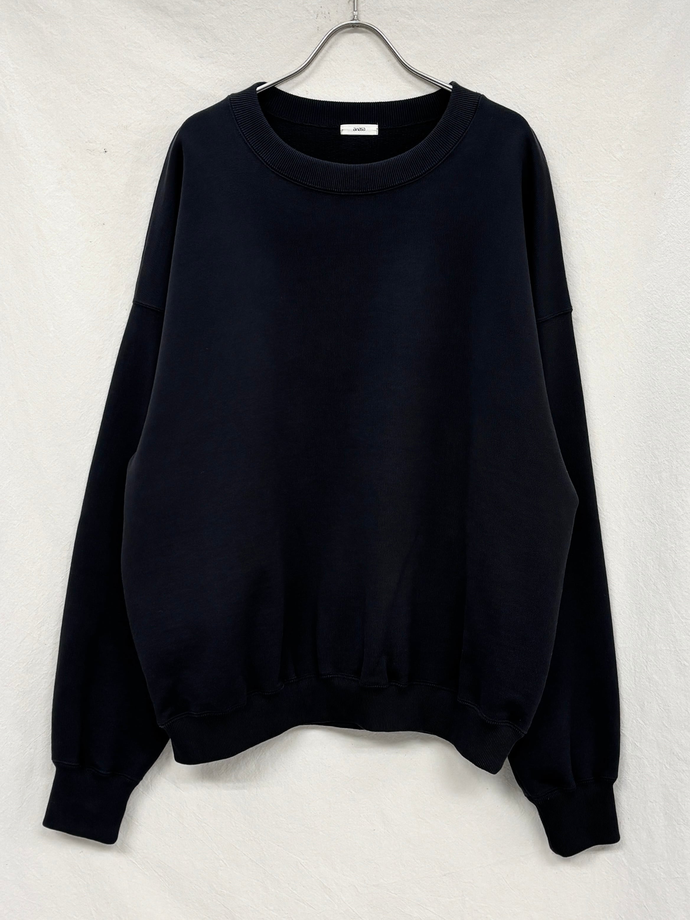 awasa / supima aging cotton crew neck sweatshirt (BLACK) | THE