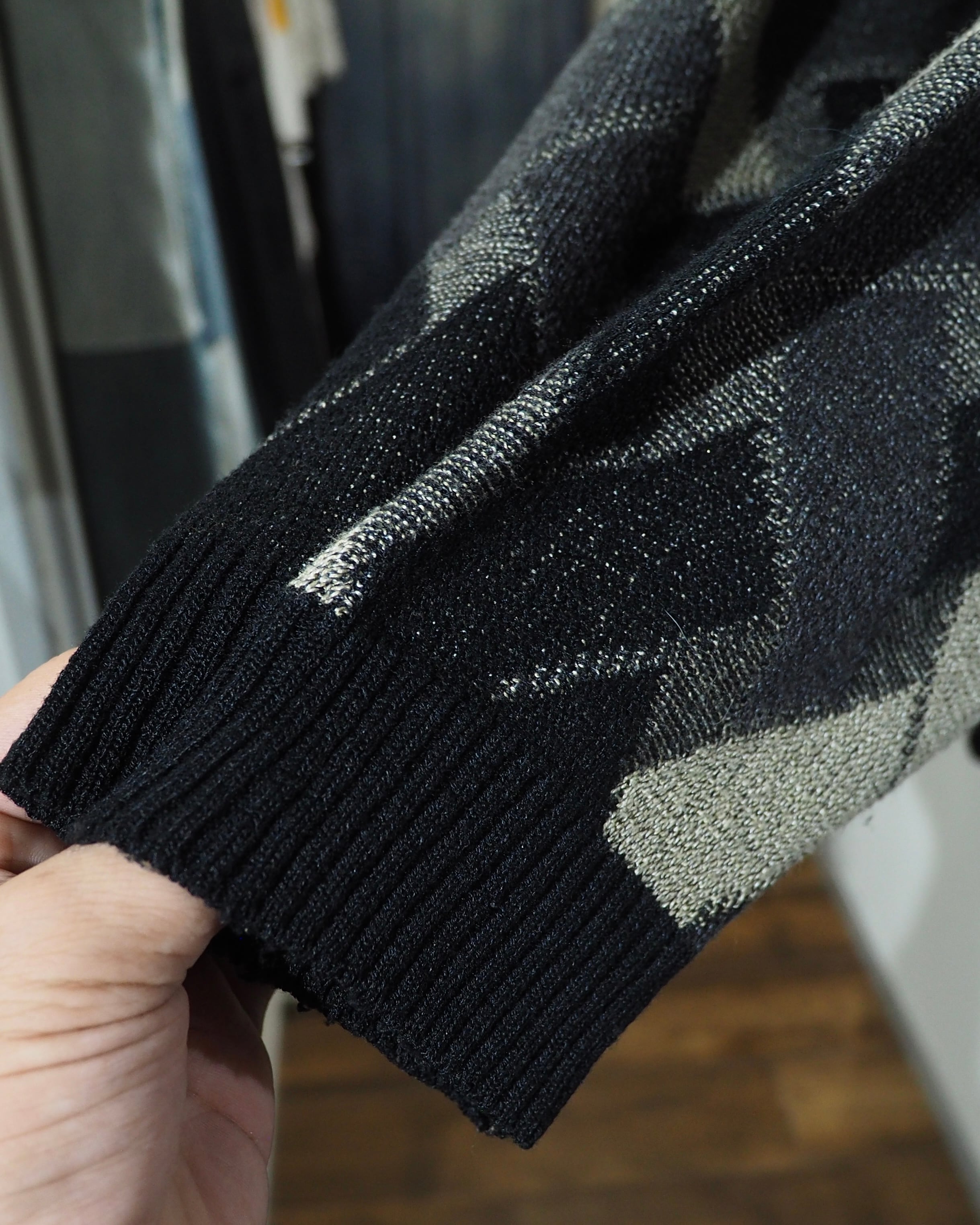 1990s " northern isles " Monotone Intrecciato Pattern Vintage Loose Knit