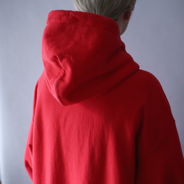 "Champion" red color silhouette reverse wave sweat parka