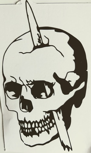  カッティング　ステッカー　ウォール　スケボー　スカル