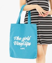 【X-girl】VINYL LIP FACE CANVAS TOTE BAG【エックスガール】