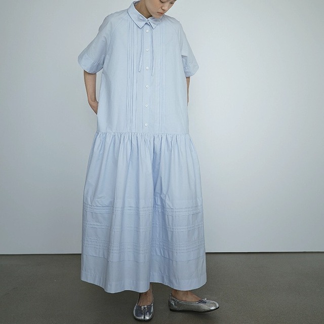 Pin Tuck Tiered Shirt ワンピース [26010438]
