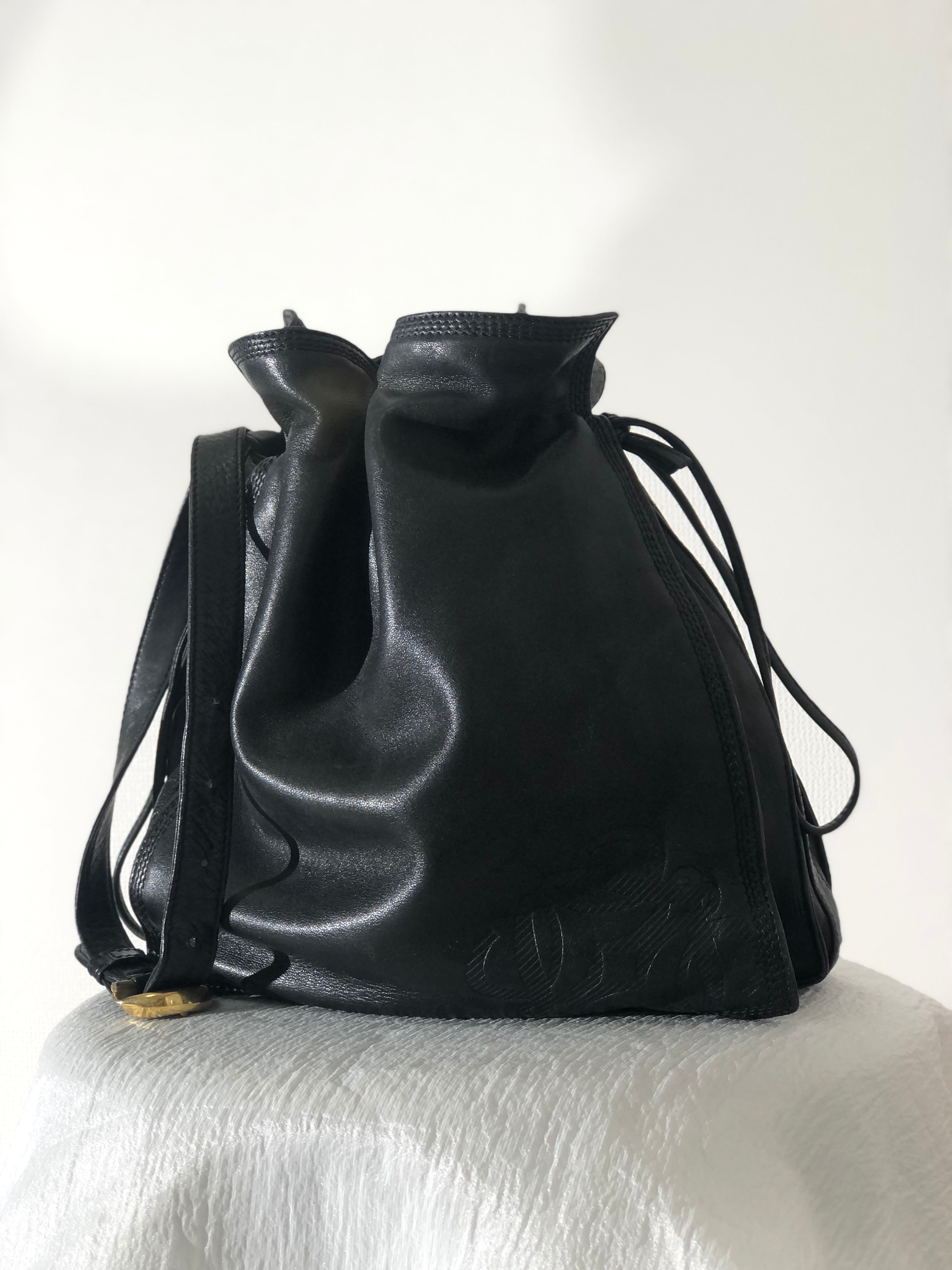 日本直送 名牌中古包 】LOEWE ロエベ アナグラム ナッパレザー 巾着 