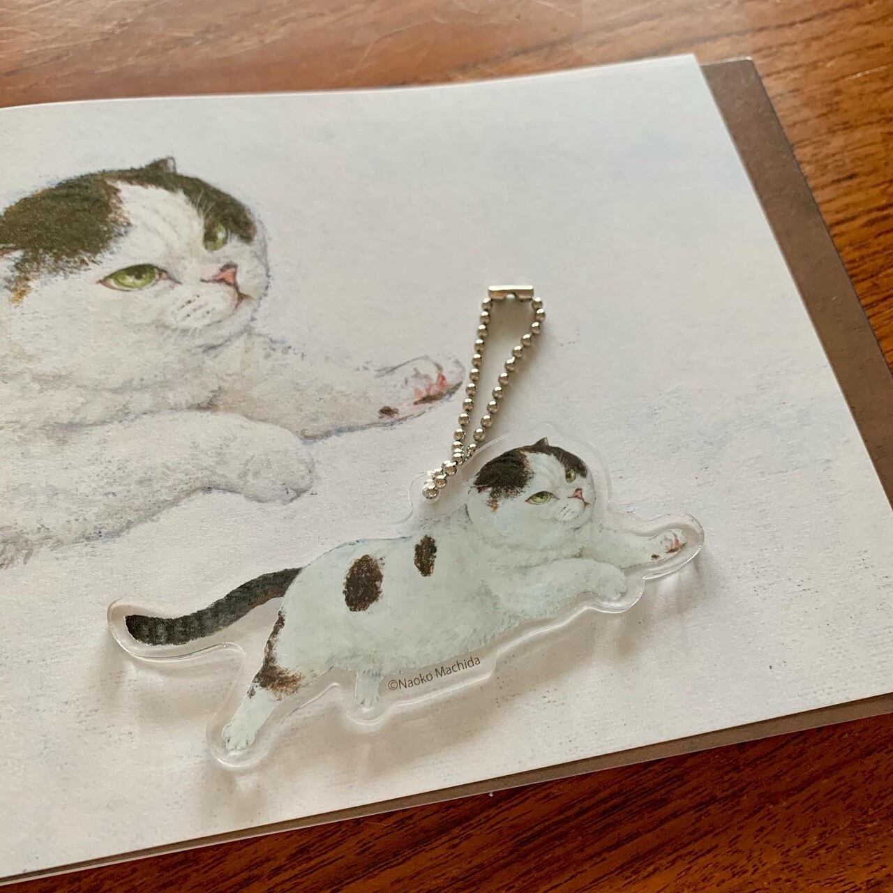 町田尚子「白木のピョン」キーホルダー | 奈良の愛らしい猫のお店 猫