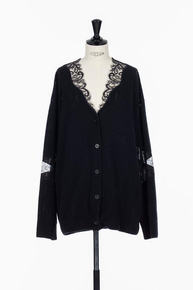 【26AW】FETICO フェティコ / カーディガン / OVERSIZED HAIRY LACE PANELED KNIT CARDIGAN