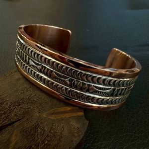 ランドンセカテロ(Landon Secatero) カッパー&シルバーコンビヘビーゲージバングル