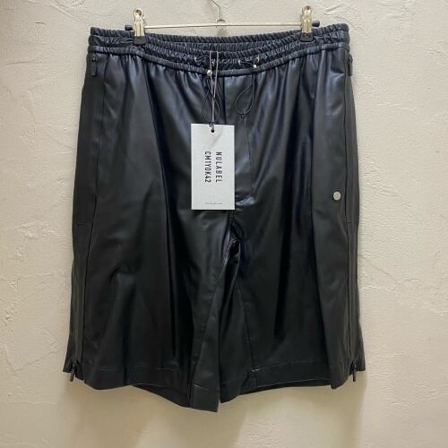 NULABEL ニューレーベル LEATHER SHORTS フェイクレザーイージーショートパンツ SIZE L ブラック 【代官山0 |  ブランド古着Brooch powered by BASE