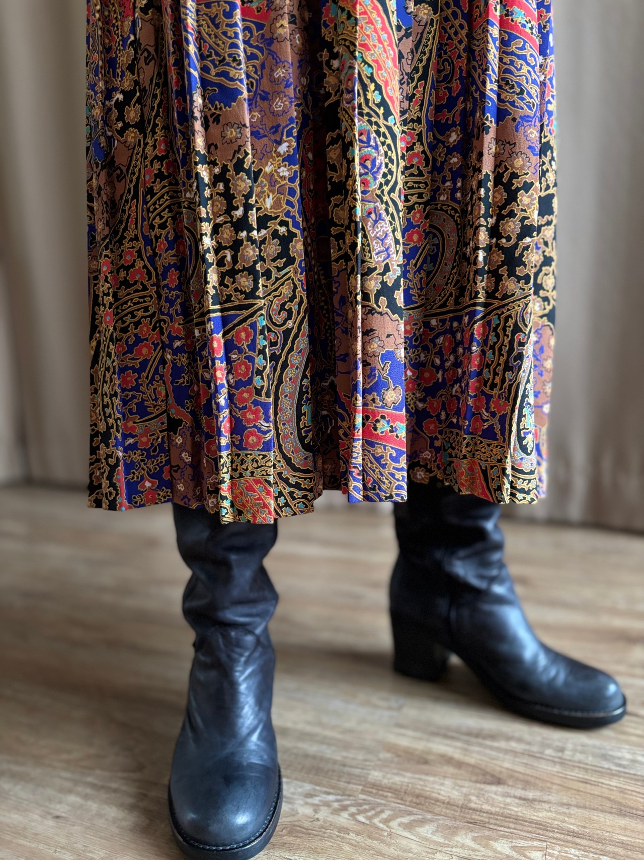 FABRIQUE EN FRANCE exotic pleats dress-4849-8