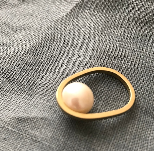 pearl ring （PeR-3） brass 9.10号  S-9.5/9.4