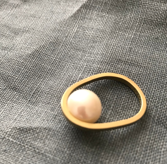 Pearl ring 2（PeR-2）brass 13号ほど  M-10.3~10.5