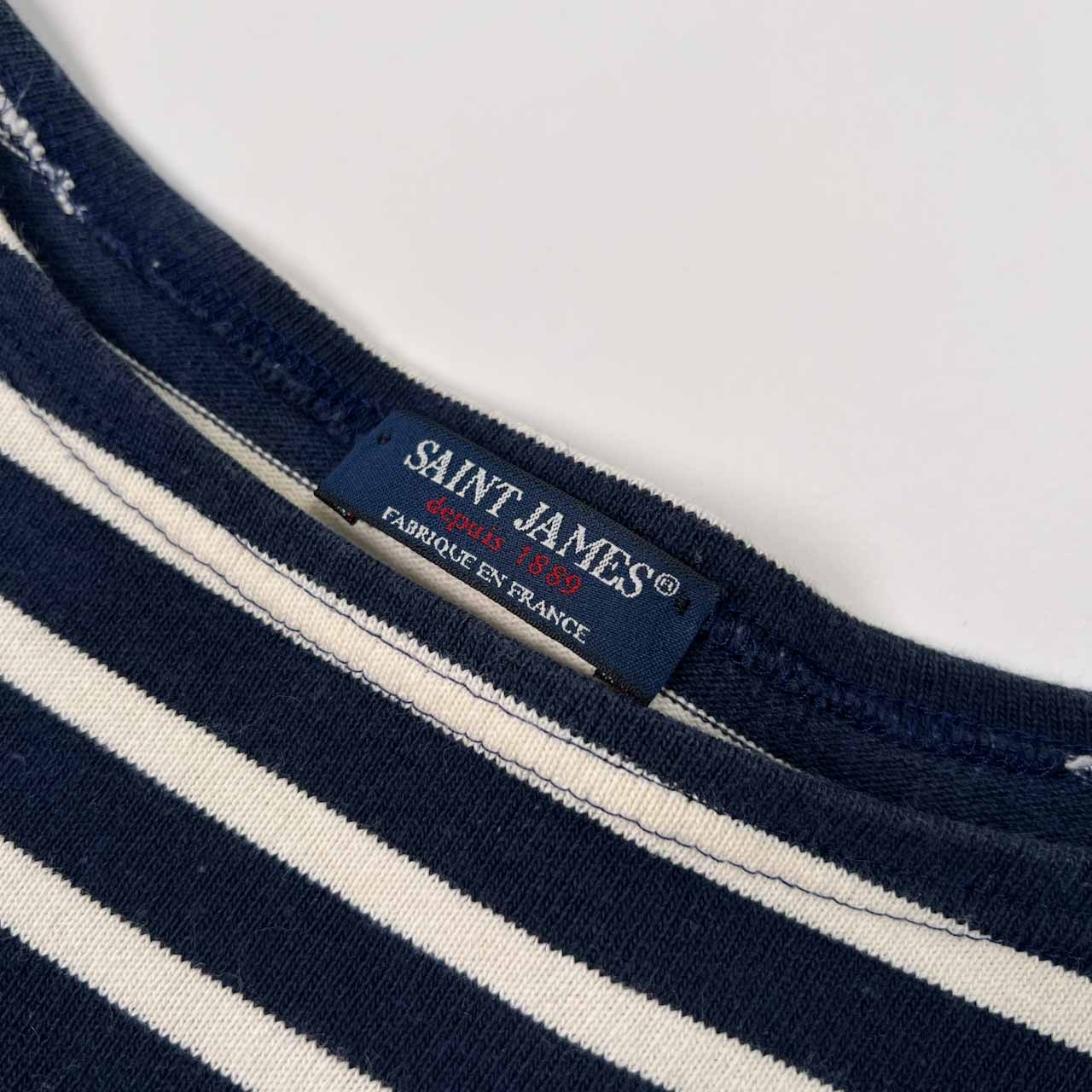 SAINT JAMES セントジェームス マリンボーダー バスクシャツ サイズ S (2-40) /フランス製/ホワイト×ネイビー
