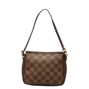 ルイ ヴィトン ダミエ トゥルース メイクアップ アクセサリーポーチ ハンドバッグ N51982 ブラウン PVC レザー レディース LOUIS VUITTON 【中古】