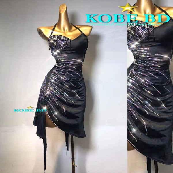 【社交ダンスドレス】I DANCE MW 商品番号 2356 A(セクシーブラック 黒) ラテンドレス 競技会 ソロデモ パーティー /チャチャ サンバ ルンバ ジャイブ 社交ダンスドレスショップKOBE BD