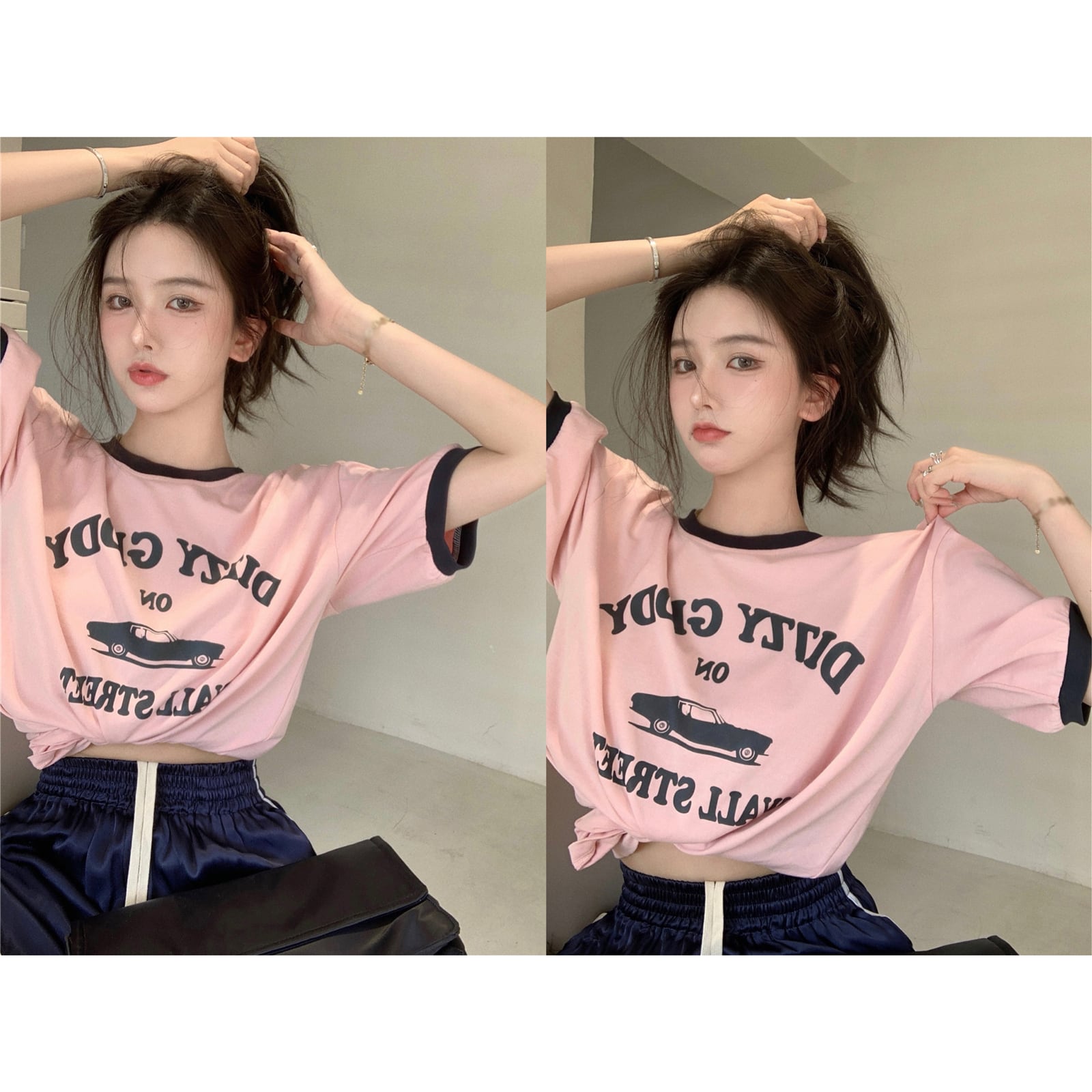 プリントTシャツ レディースサマールーズ薄手ラウンドネック半袖