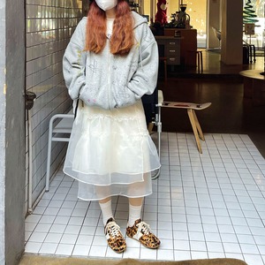 sheer tiered flared skirt　2litr06095