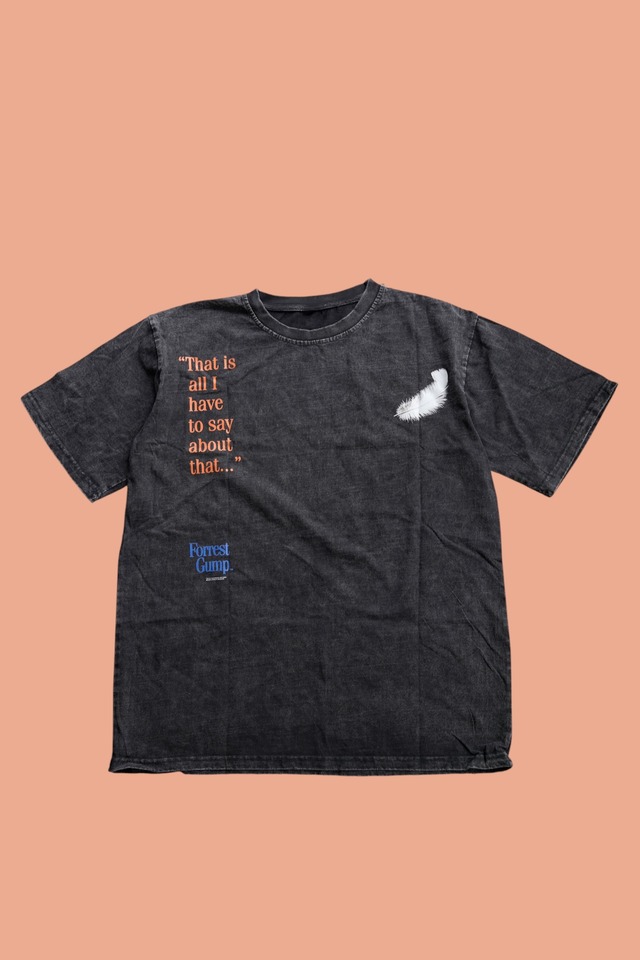 Forrest Gump Feather Quote Tee / Black