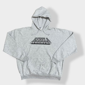 【JERZEES】ロゴ プリント REBELS ATHERTON スウェット パーカー フーディー hoodie プルオーバー XL ビッグシルエット グレー us古着