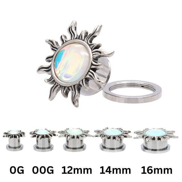 ボディピアス 00G 12mm オーロラ SUN 太陽ピアス 拡張ピアス