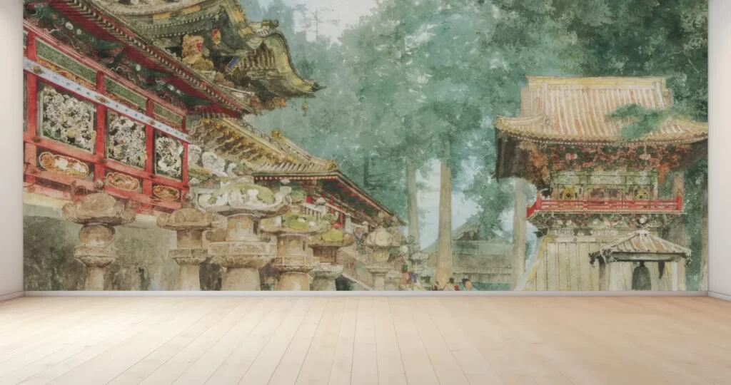吉田博、【日光霧之日】、希少な額装用画集より、美品、日本人画家、新品額装付 吉田博｢日光霧之日｣ | 山田書店美術部オンラインストア
