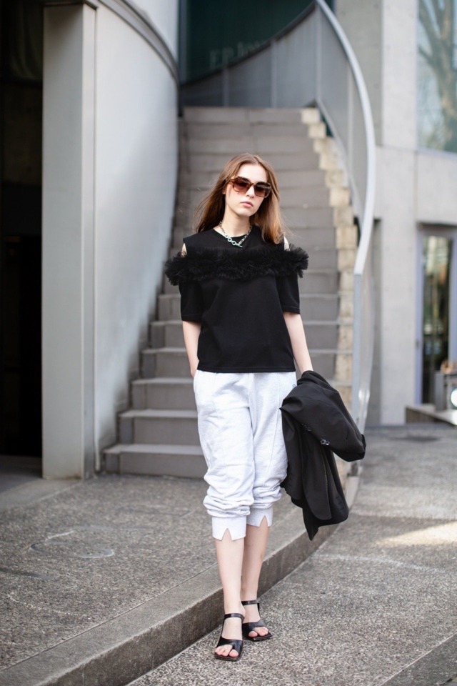 (made in japan)チュールドッキングカットソー（半袖）