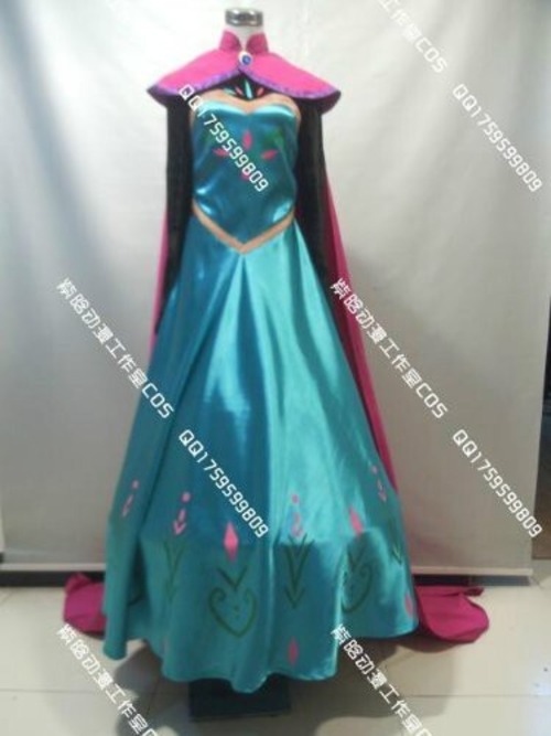 K2982　ディズニー アナと雪の女王 Frozen エルサ　戴冠式　ドレス +マント　風 　cosplay　コスチューム ハロウィン　イベント
