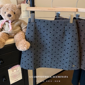 3色/ウールタッチドットミニスカート ・73517 3色/ウールタッチドットミニスカート ・73517