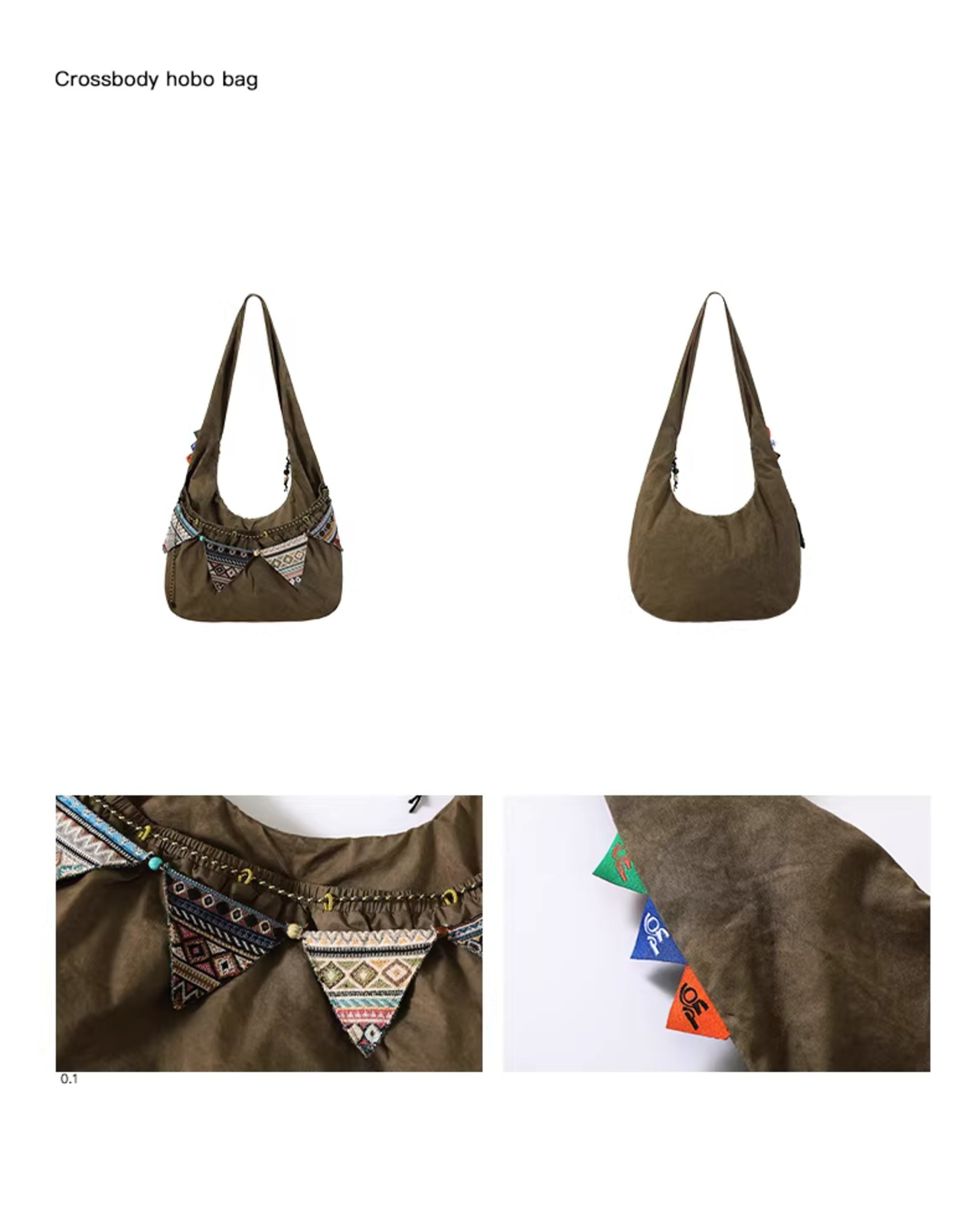 CONP Ethnic Flag Hobo Bag