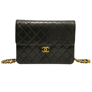 CHANEL シャネル シングル チェーンショルダーバッグ ラムスキン ブラック 10094-202304