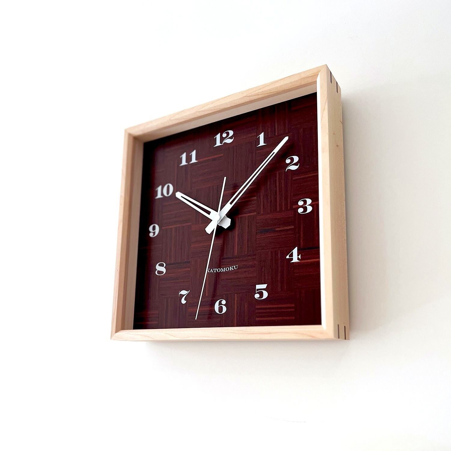 【 2連ラジオメーター　木製枠砂時計形 】クルックス放射計 ヴンダーカンマー系 KATOMOKU Square clock 4 H.メープル km-144HM | 加藤木工株式会社