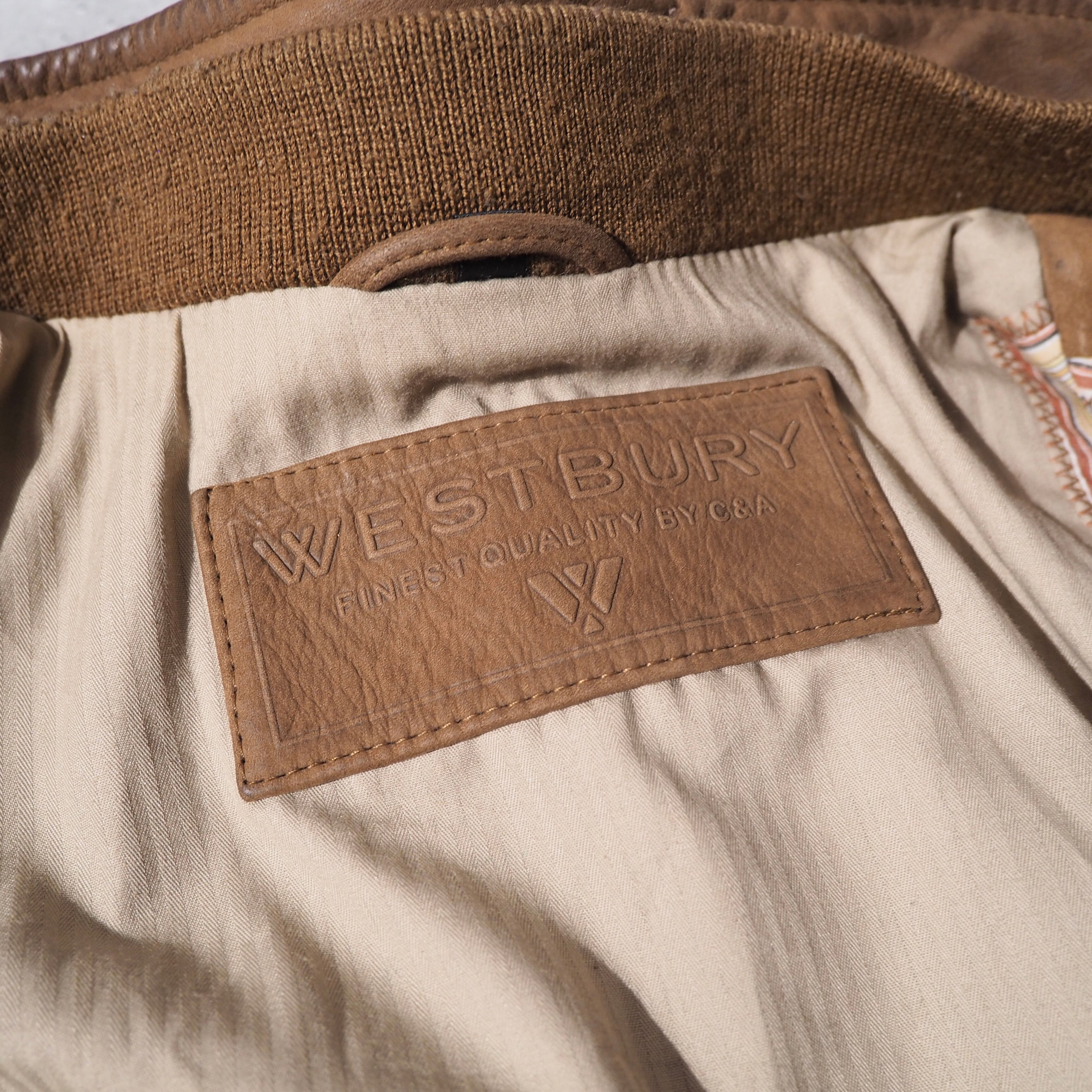 ” West Bury ” ” Cowhide nubuck leather ” Driver's full zip jacket